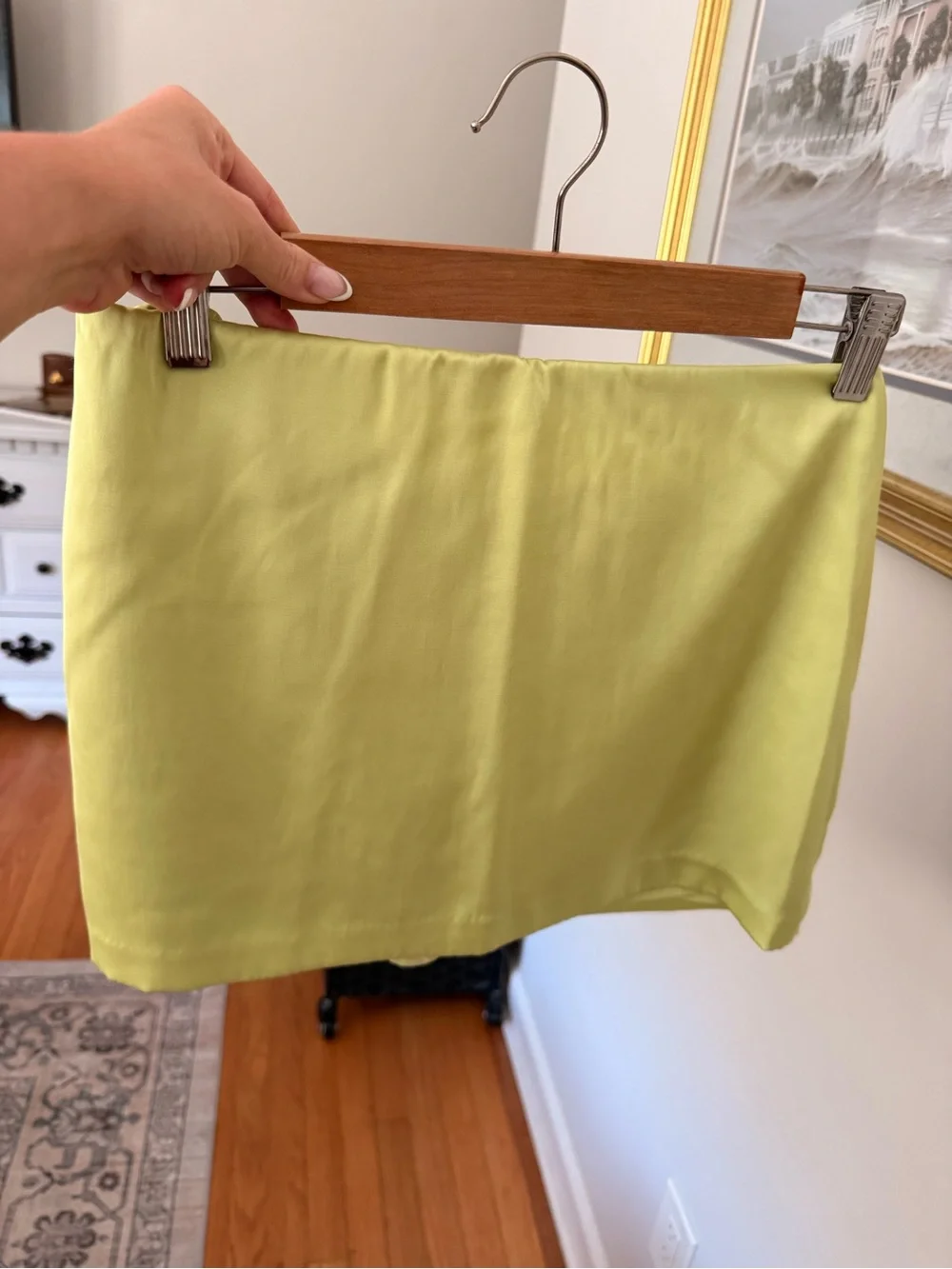 Abercrombie & Fitch | Key Lime Matching Set - Tie Top & Satin Skort
